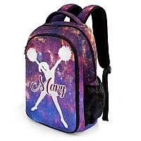 Anneunique Personalized Cheerleader Backpack Casual Bag Daypack For Women Men Camping Hiking Simple Cheer Nebula Sky