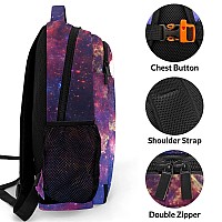 Anneunique Personalized Cheerleader Backpack Casual Bag Daypack For Women Men Camping Hiking Simple Cheer Nebula Sky