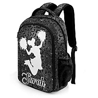 Anneunique Custom Cheerleader Backpack Custom Multifunctional Waterproof Laptop Bag For Travel Gift Cheer Black Sparkly Bling Pr