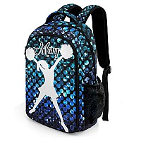 Anneunique Custom Cheerleader Backpack Custom Name Large Capacity Shoulder Bags For Sports Party Diamond Bling Print Cheer Girl