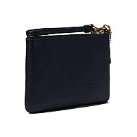 Coach Polished Pebble Small Wristlet Black One Size