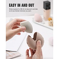 Feryes 2 Pcs Makeup Sponge Holder Shatterproof Ecofriendly Silicone Beauty Make Up Blender Case For Travel