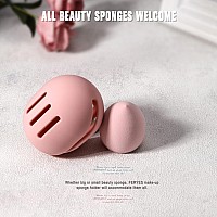 Feryes 2 Pcs Makeup Sponge Holder Shatterproof Ecofriendly Silicone Beauty Make Up Blender Case For Travel