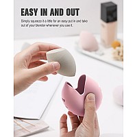 Feryes 2 Pcs Makeup Sponge Holder Shatterproof Ecofriendly Silicone Beauty Make Up Blender Case For Travel