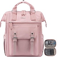 Lovevook Laptop Backpackteacher Nurse Work Travel Backpacks Purse For Women Computer Bag With Usb Charging Port 17 Inch Pink