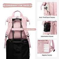 Lovevook Laptop Backpackteacher Nurse Work Travel Backpacks Purse For Women Computer Bag With Usb Charging Port 17 Inch Pink