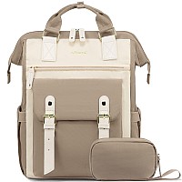 Lovevook 17 Inch Laptop Backpack For Women Teacher Nurse Work Travel Backpacks Pursecomputer Bag With Usb Charging Port Khaki