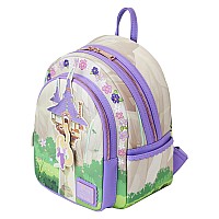 Loungefly Disney Tangled Rapunzel Swinging From Tower Mini Backpack Womens Double Strap Shoulder Bag Purse