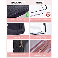 Bagsmart Tsa Approved Toiletry Bag 3 Pack Clear Makeup Cosmetic Bag Organizer Quart Size Travel Bag For Toiletries Carryon T