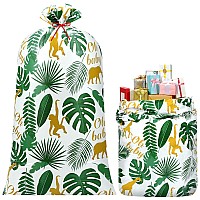 2 Pcs 70 Inches Safari Jungle Animals Jumbo Gift Bag Baby Shower Bags Large Oversized Plastic Gift Bags Large Gift Bag Extra Lar