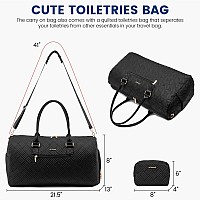 Lovevook Travel Duffle Bag Weekender Bag For Women With Toiletry Bag Carry On Overnight Bag With Shoe Compartment Gym Duffel