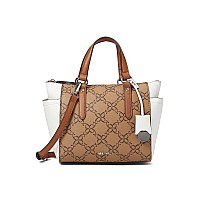 Nine West Cedar Satchel Mocha Logo Multi One Size