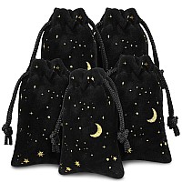 30 Pcs Drawstrings Velvet Bags For Jewelry Moon Star Pouch Bags Velvet Bags With Drawstrings Jewelry Bags Drawstring Pouch For J