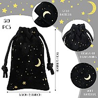 30 Pcs Drawstrings Velvet Bags For Jewelry Moon Star Pouch Bags Velvet Bags With Drawstrings Jewelry Bags Drawstring Pouch For J