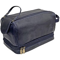 Rustic Town Leather Toiletry Bag For Men Travel Shaving Dopp Kit Bathroom Shower Toiletries Organizer Cosmetic Makeup Bag