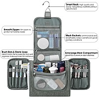 Wandf Large Hanging Toiletry Bag Travel Cosmetic Makeup Organizer Waterresistant Shower Bathroom Bag For Women And Men Gray