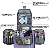 Wandf Large Hanging Toiletry Bag Travel Cosmetic Makeup Organizer Waterresistant Shower Bathroom Bag For Women And Men Light P