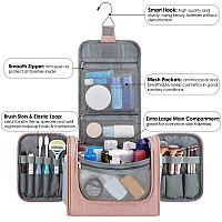 Wandf Large Hanging Toiletry Bag Travel Cosmetic Makeup Organizer Waterresistant Shower Bathroom Bag For Women And Men Dark Pi