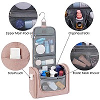 Wandf Large Hanging Toiletry Bag Travel Cosmetic Makeup Organizer Waterresistant Shower Bathroom Bag For Women And Men Dark Pi