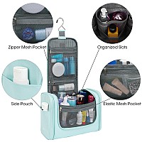 Wandf Large Hanging Toiletry Bag Travel Cosmetic Makeup Organizer Waterresistant Shower Bathroom Bag For Women And Men Mint Gr