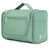 Wandf Large Hanging Toiletry Bag Travel Cosmetic Makeup Organizer Waterresistant Shower Bathroom Bag For Women And Men Green