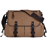 Vintage Canvas 156 Inch Laptop Messenger Bag For Men Women College Computer Satchel Shoulder Bag Travel Work Office Briefcases