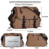 Vintage Canvas 156 Inch Laptop Messenger Bag For Men Women College Computer Satchel Shoulder Bag Travel Work Office Briefcases