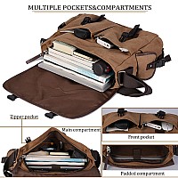 Vintage Canvas 156 Inch Laptop Messenger Bag For Men Women College Computer Satchel Shoulder Bag Travel Work Office Briefcases