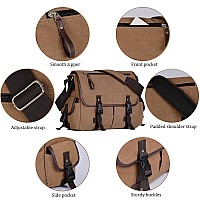 Vintage Canvas 156 Inch Laptop Messenger Bag For Men Women College Computer Satchel Shoulder Bag Travel Work Office Briefcases