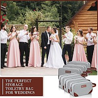 Eccliy 6 Set Groomsmen Gifts Men Toiletry Bags Mens Travel Shaving Kit Bag Bathroom Bag Water Resistant Toiletry Case For Weddi