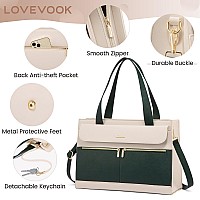 Lovevook Laptop Bag For Women 156 Inch Laptop Tote Work Bag Professional Leather Computer Briefcase Waterproof Handbag Shoulder