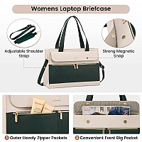 Lovevook Laptop Bag For Women 156 Inch Laptop Tote Work Bag Professional Leather Computer Briefcase Waterproof Handbag Shoulder