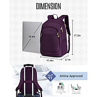 Light Flight Women Backpacks Laptop Backpack For Women 156 Inches Computer Bags For Work Travel College Gifts For Women Purpl