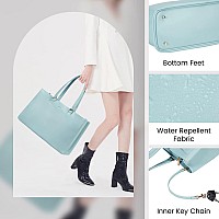 Lovevook Laptop Bag For Women 156 Inch Tote Bags Waterproof Leather Briefcase Computer Women Business Office Work Bagcyanblue