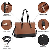 Lovevook Laptop Bag For Women Fashion Computer Tote Bag Large Capacity Work Handbag 156 Inch Messenger Bag Purse Set Briefca