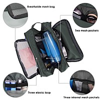 Toiletry Bag For Men Hanging Dopp Kit Water Resistant Shaving Bag Small Toiletry Bag For Traveling Pure Gray