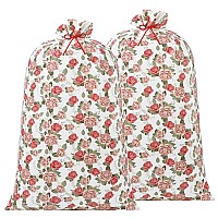 2 Pcs 70 Inches Jumbo Gift Bag Large Pink Floral Gift Bags Oversized Plastic Gift Bags Extra Large Present Bags With Ropes For M