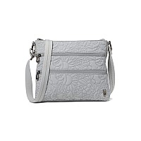 Sakroots Basic Crossbody In Ecotwill With Adjustable Strap Light Grey Spirit Desert Quilted