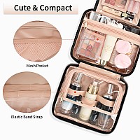 Cubetastic Hanging Travel Toiletry Bag Makeup Bag For Women Girls 3 Comparment Small Travel Bag Rhombus Quilted Cosmetic Organ