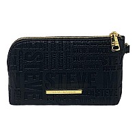 Steve Madden Womens Btrell Wristlet Black Logo Stripe One Size