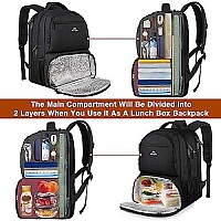 Matein Lunch Backpack For Men Work 18 Inch Large Insulated Backpack Cooler With Usb Charging Port Water Resistant Lunch Box Ba