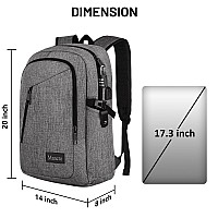 Mancro 173 Inch Business Laptop Backpack Large Travel Backpack With Usb Charging Port Lightweight Antitheft Laptop Backpack Fo