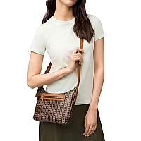 Fossil Womens Cecilia Faux Leather Small Crossbody Purse Handbag Blackbrown Chain Print Model Zb1890914