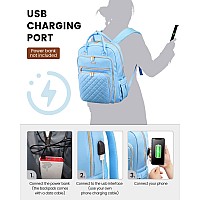 Lovevook Womens Angel Blue Laptop Backpack 169 X 12 X 79 In 173 Lbs 27Liter Capacity 4 Compartments 18 Pockets Usb Ch