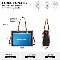 Lovevook Laptop Bag For Women Fashion Computer Tote Bag Large Capacity Work Handbag 156 Inch Messenger Bag Purse With Bow Br