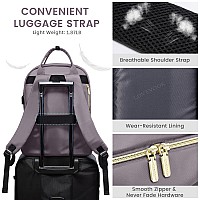 Lovevook 173 Inch Laptop Backpack For Womenfashion Work Travel Backpackwaterproof Day Pack Purse For Teacher Nurse Purple Gra