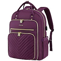 Lovevook Laptop Backpack Women Teacher Backpack156 Inch Laptop Bag With Usb Portwaterproof Daypack For Work Travel Purple