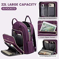 Lovevook Laptop Backpack Women Teacher Backpack156 Inch Laptop Bag With Usb Portwaterproof Daypack For Work Travel Purple