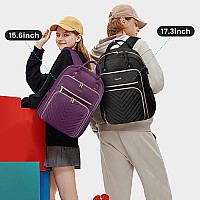 Lovevook Laptop Backpack Women Teacher Backpack156 Inch Laptop Bag With Usb Portwaterproof Daypack For Work Travel Purple