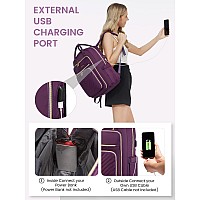 Lovevook Laptop Backpack Women Teacher Backpack156 Inch Laptop Bag With Usb Portwaterproof Daypack For Work Travel Purple